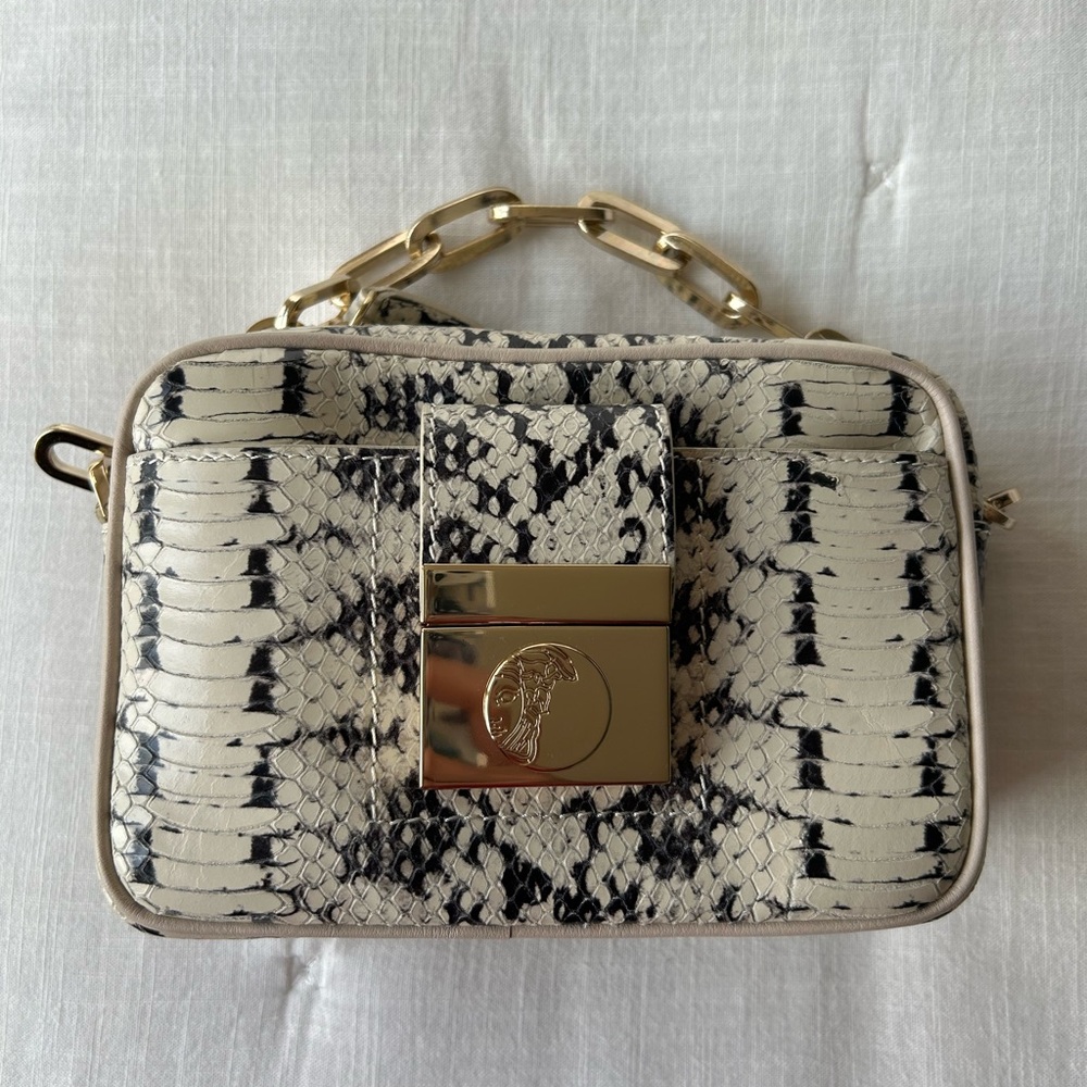 Versace Collection Snakeprint Crossbody Bag